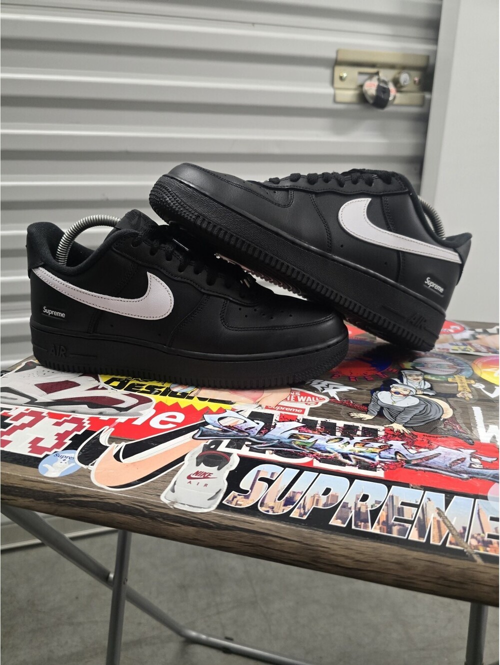 Size 7.5M - Nike Air Force 1 Low SP Supreme Black/White CU9225-002